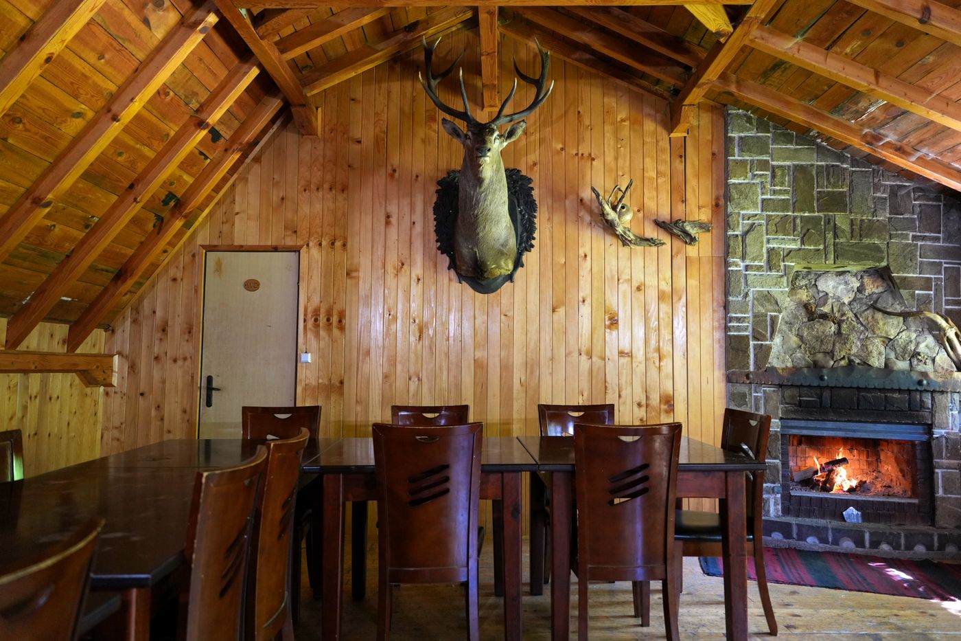 Guest dining hall at Predel Hut