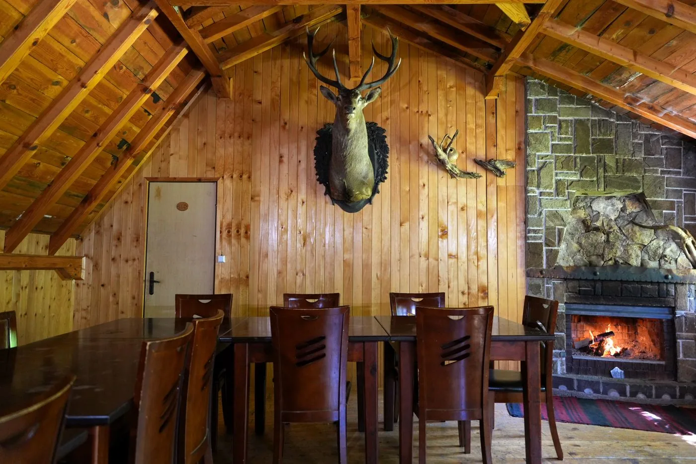 Guest dining hall at Predel Hut
